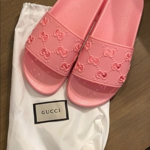 Pink Gucci slides
